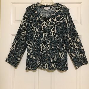 Andrea Lieu Knit Swing Jacket in Animal Print